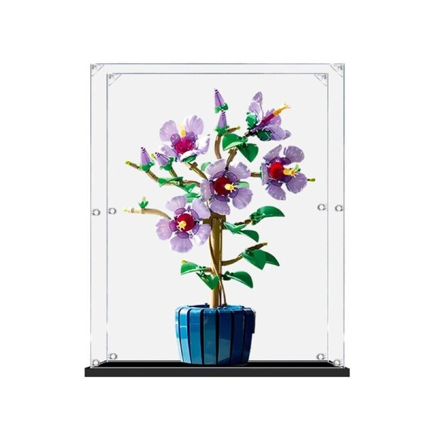 Acrylic Display Case for LEGO 10372 Botanicals Hibiscus Figure Storage Box Dust Proof Glue Free