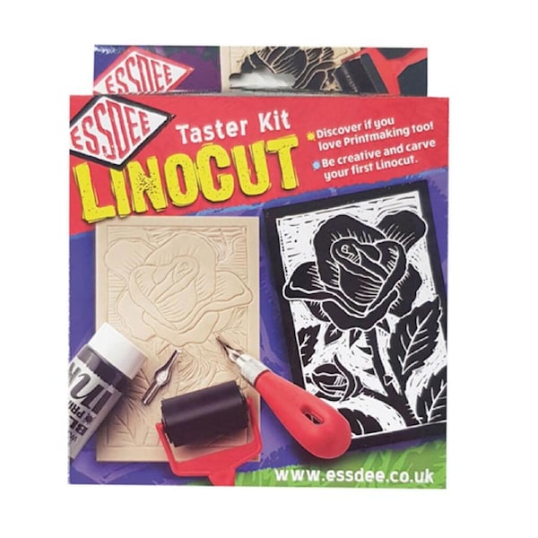 Essdee Linocut Beginners Cutting and Printmaking Starter Art Kit Red