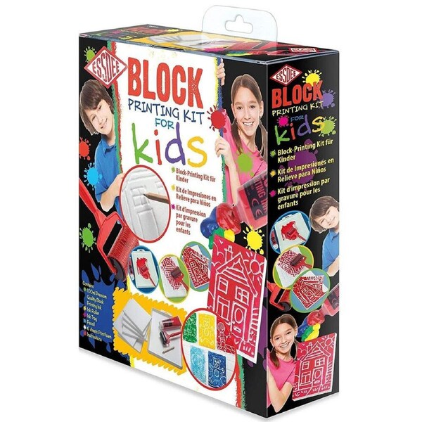 Essdee Beginner Block Printing Engraving Creative Art Kit for Kids Red