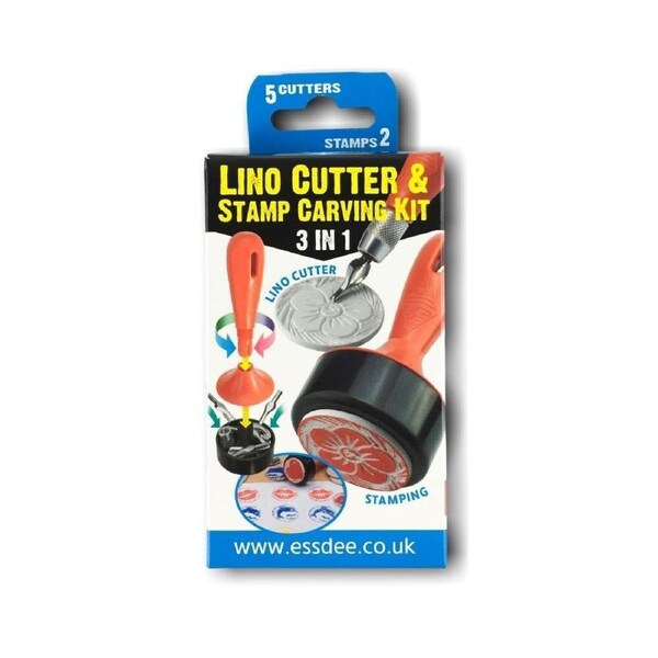 Essdee 3-In-1 Lino Versatile Cutter/Stamp Carving Creative Art Kit 4 x 45mm