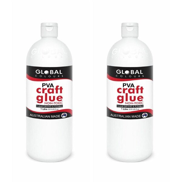 2PK Global PVA Art & Craft Multi-Purpose Water-Based Adhesive Glue 1Litre