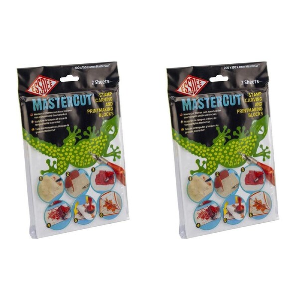 2x 12pc Essdee Mastercut Stamp Carving and Printmaking Block 4x150x200mm