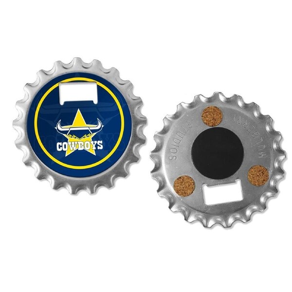 North QLD Queensland Cowboys NRL Steel Bottle Opener Fridge Magnet Coaster