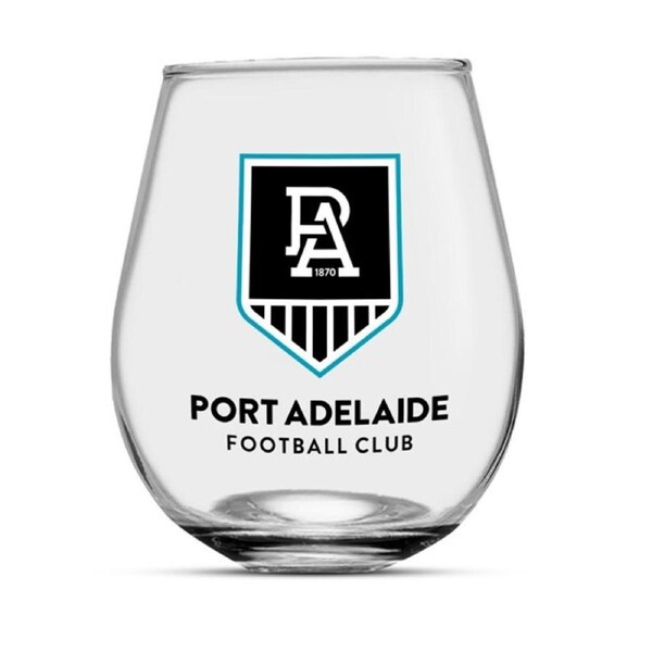 Adelaide Port Power AFL 550ml Globe Drink Glass