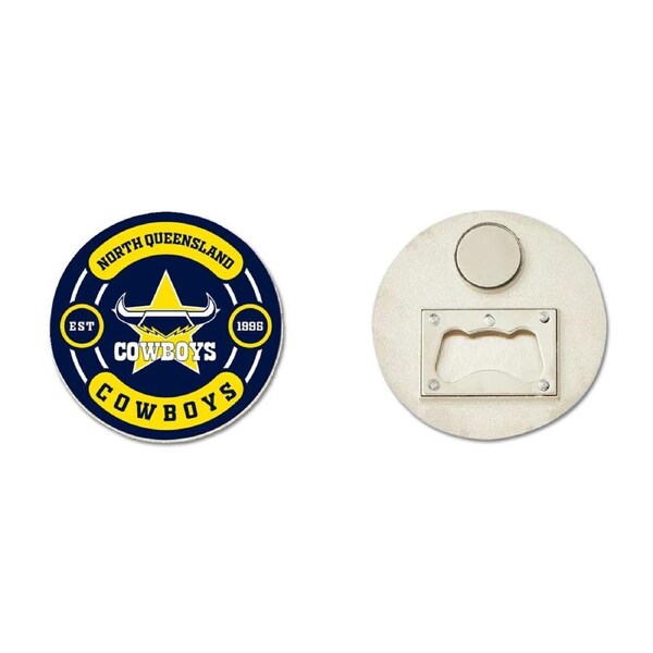 North QLD Queensland Cowboys NRL Fridge Magnet Bottle Opener
