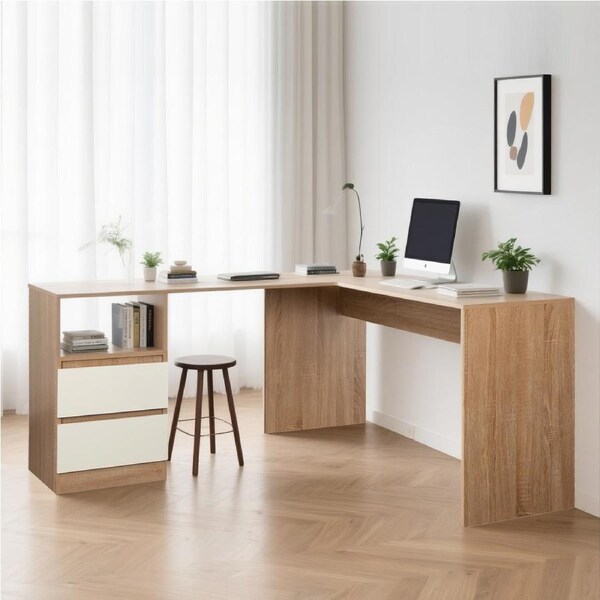 L-Shaped 1.5m Computer Executive Corner Desk Home Office Student Study Table