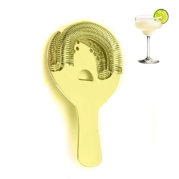 Nevenka Cocktail Strainer 304 Stainless Steel with Spring for Bartending-Gold