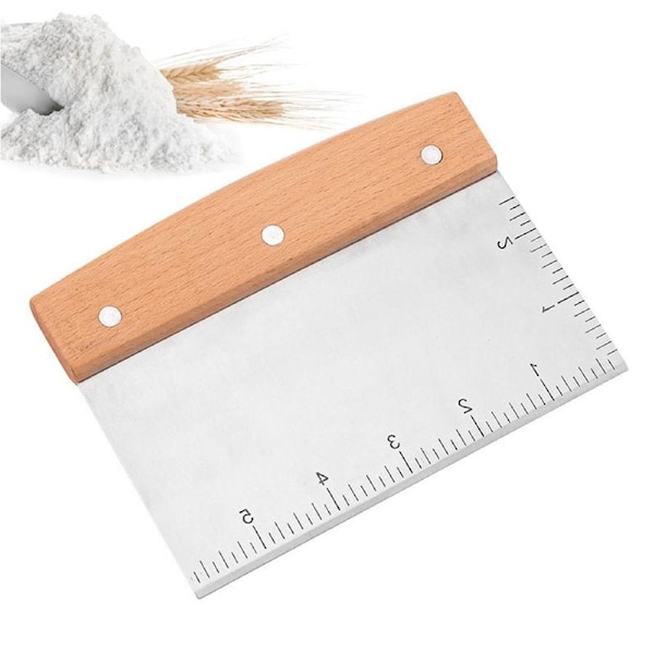 Nevenka Dough Cutter with Measurements Stainless Steel Scraper for Flat Top Griddle