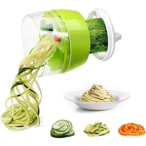 Nevenka Spiralizer Handheld Vegetable Slicer 4 in 1 Zucchini Spaghetti Maker