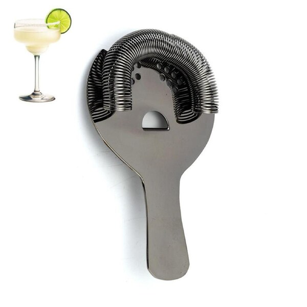Nevenka Cocktail Strainer 304 Stainless Steel with Spring for Bartending-Black