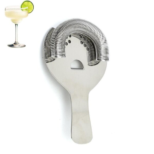 Nevenka Cocktail Strainer 304 Stainless Steel with Spring for Bartending-Silver