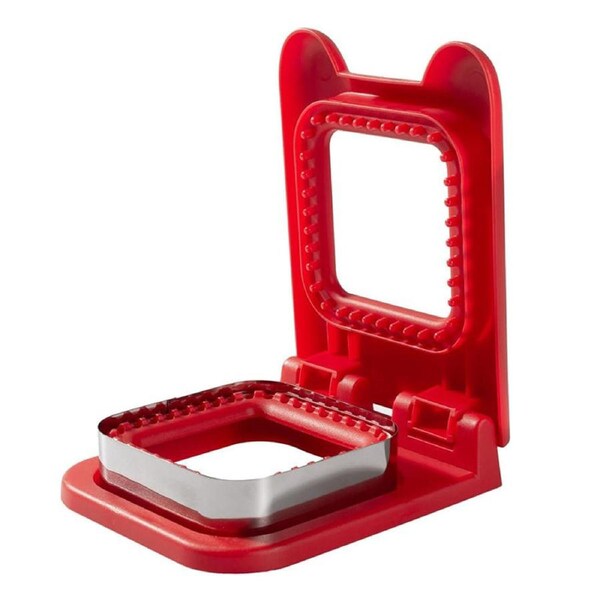 Nevenka Sandwich Cutter and Sealer Square Pocket for Kids Lunch Box Decor-Red