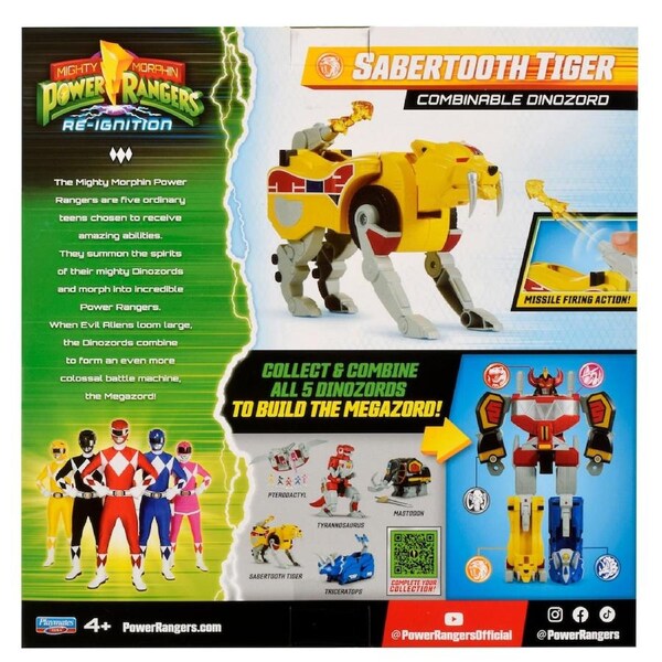 Mighty Morphin Power Rangers Re-Ignition Combinable Dinozord Sabertooth Tiger Toy