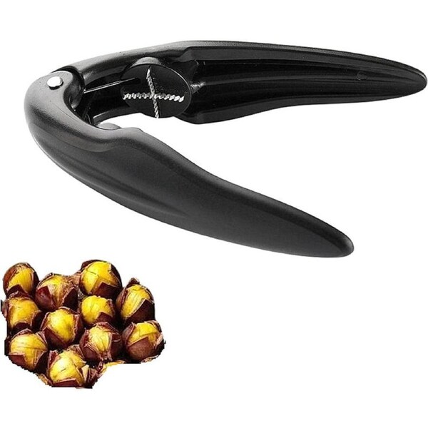 Nevenka Chestnut Peeler Stainless Steel Easy Operated Dried Fruit Opening Tools-Black
