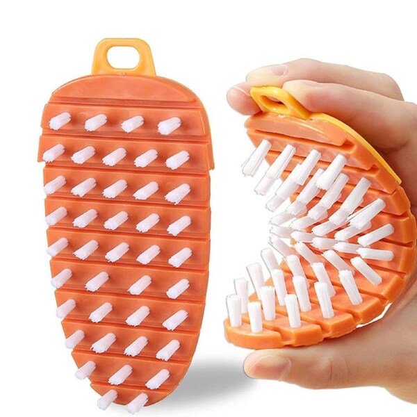 Nevenka 2 Pcs Vegetable Brushes Bendable Quick Cleaning Potato Carrots