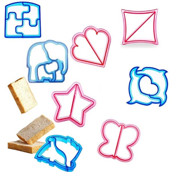 Nevenka 8 Pcs Sandwich Cutter Cute Shape DIY Cookie Toast Mould for Kids Bento Box