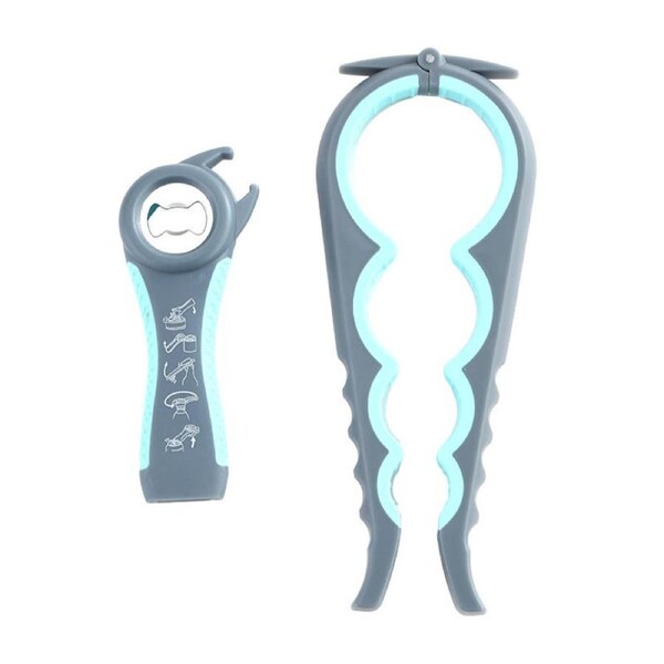 Nevenka Multi Function Jar Opener with Silicone Handle for Weak Hands-Blue