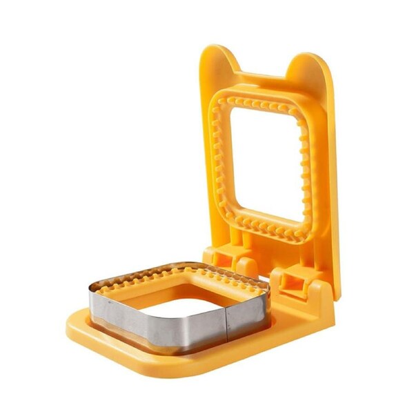 Nevenka Sandwich Cutter and Sealer Square Pocket for Kids Lunch Box Decor-Yellow