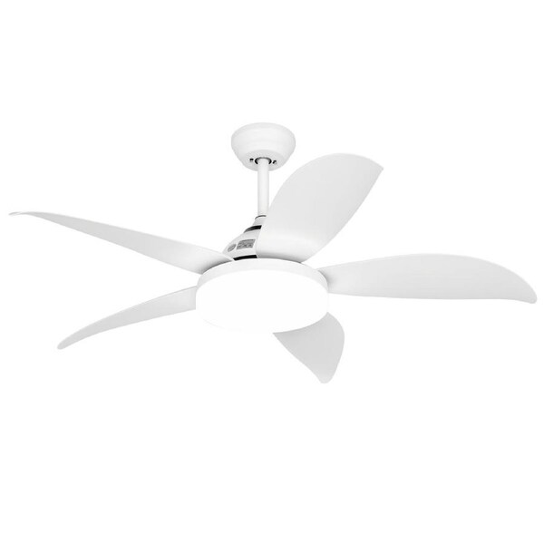 52" Ceiling Fan with LED Light, Reversible DC Motor & Remote - 6-Speed, 3 Light Modes - Indoor & Outdoor Use - Quiet & Energy Efficient White