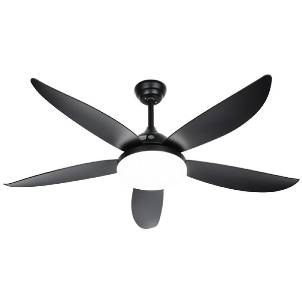 52" Ceiling Fan with LED Light, Reversible DC Motor & Remote - 6-Speed, 3 Light Modes - Indoor & Outdoor Use - Quiet & Energy Efficient Black