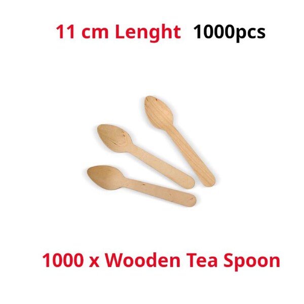 Wooden Tea Spoon 11cm 1000 Pack