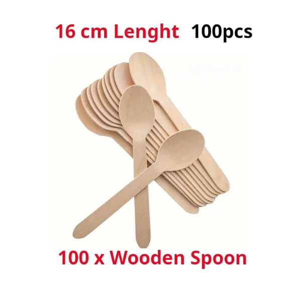 Wooden Spoon 16cm 100 Pack