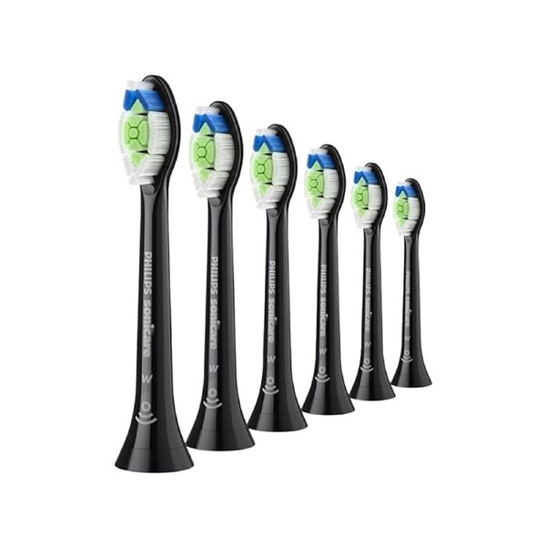 6pk Philips Sonicare W2 Optimal-White Standard Electric Toothbrush Heads Black