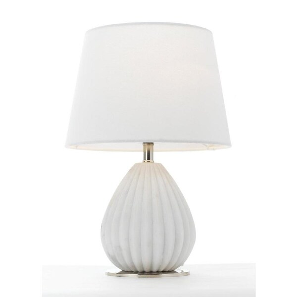 Orson Modern Table Desk Lamp Light Fabric Ceramic White