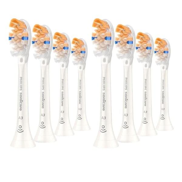 2x 4pk Philips Sonicare A3 Premium All-in-one Electric Toothbrush Heads White