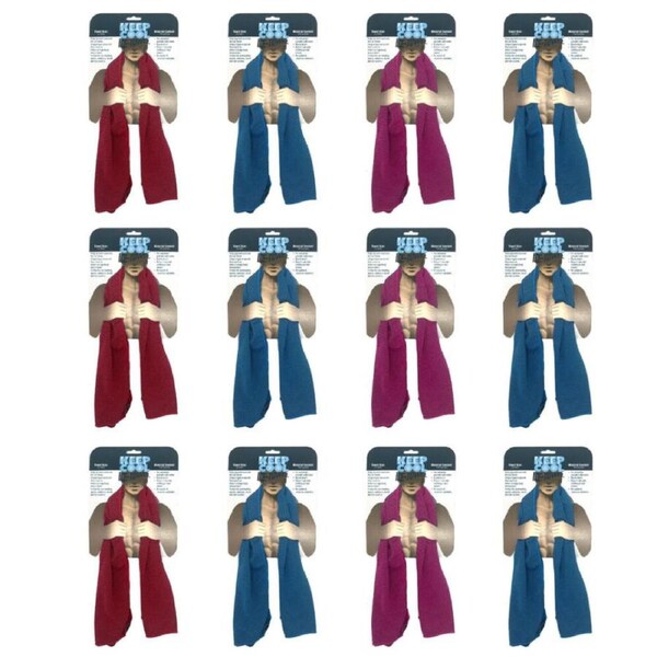 12PK Keep Cool Athletes/Gym Workout Ice Sports Towel Lightweight Assorted