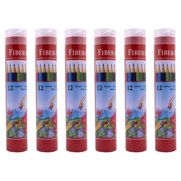 6x 12pc Memoris Precious Fiber-Colour Pencil Tube w/ Sharpener Drawing/Sketching