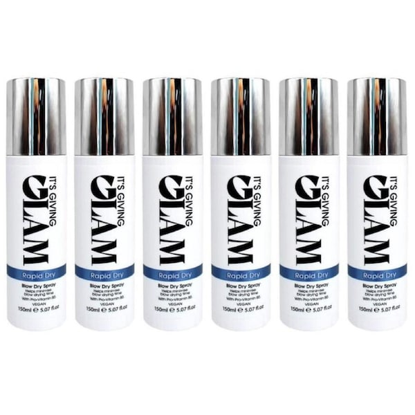 6PK It's Giving Glam Blow Dry Spray w/ Pro Vitamin B5 For All Hair Types 150ml