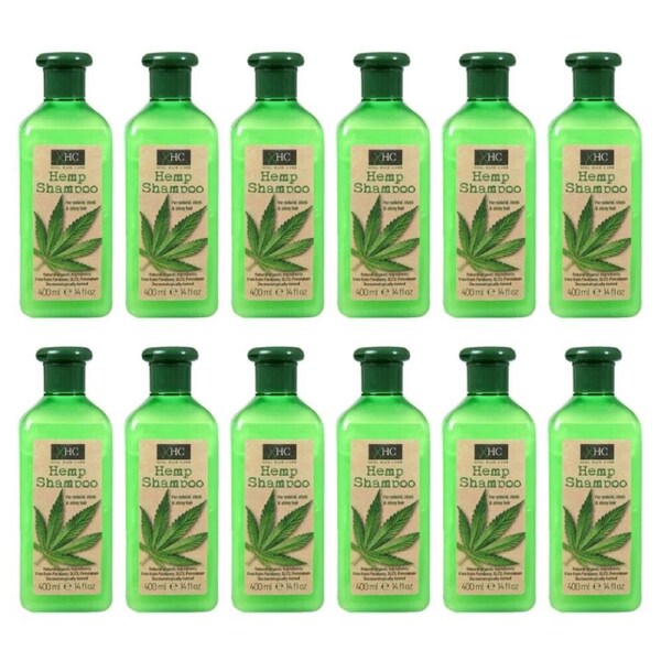 12PK XHC Natural Organic Hemp Shampoo For Sleek & Shiny Hair 400ml Paraben Free