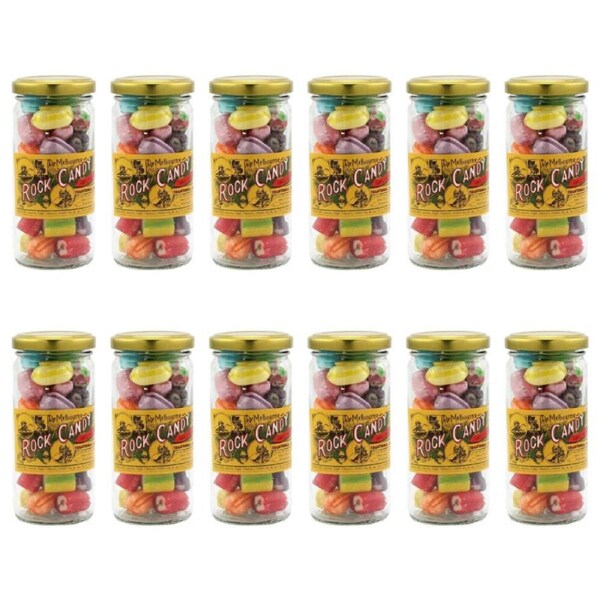 12PK Melbourne Family Asst Rock Candy Sweet Confectionery Lollies 170g Handmade