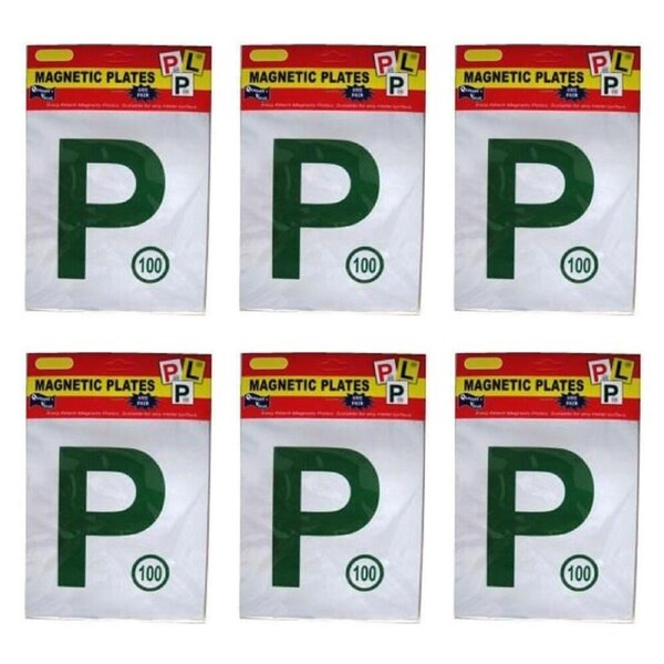 6PK Magnetic Car License Plate Letter P2 Vehicle Accessory Weather-Resist Green