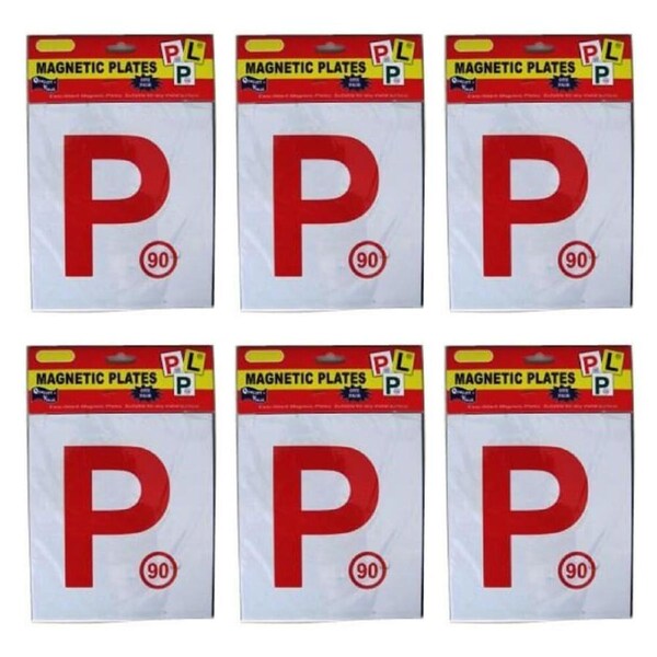6PK Magnetic Car License Plate Letter P1 Vehicle Accessory Weather-Resist Red