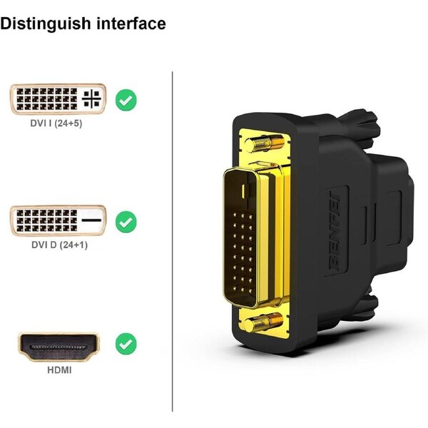 BENFEI 000184black-2P Bidirectional DVI Male to HDMI Female x 2 Pack