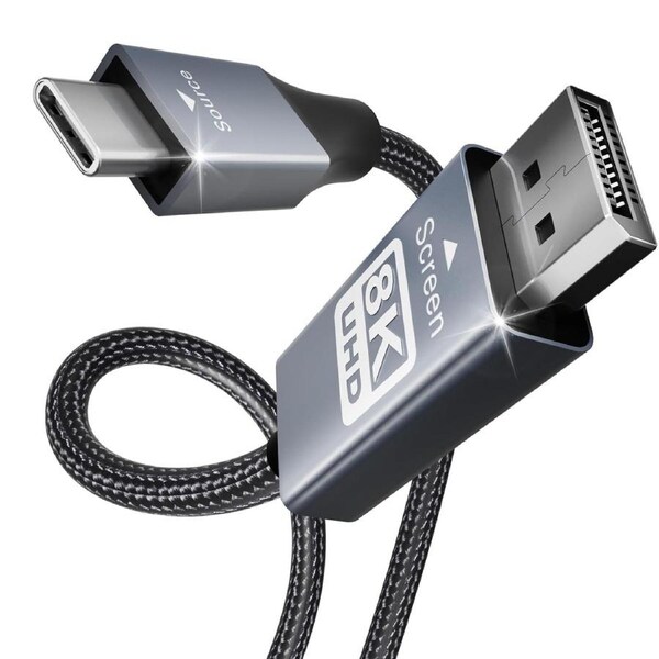 BENFEI 000207GY-6F USB-C to DP 1.8M 8K@60Hz Thunderbolt 3 Compatible for Apple /Samsung/Surface Book 2