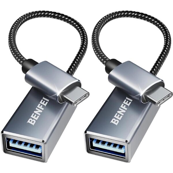 BENFEI 000262GY-2P USB C to USB 3.0 Adapter (2 pack) Compatible with MacBook Pro/Air, Samsung Galaxy Note, Google Pixel, Nexus