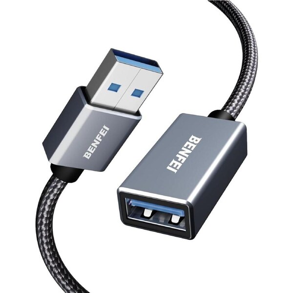 BENFEI 000393GY-3M USB3.0 Male to Female Extension cable Nylon Braided 3M