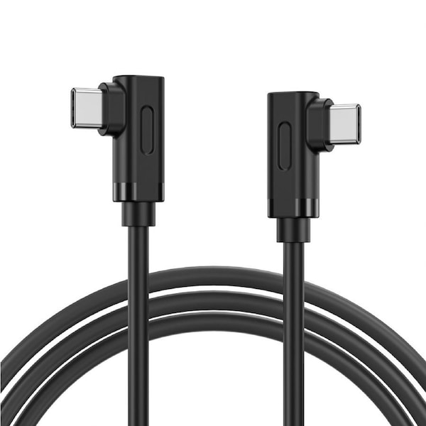 BENFEI 000429BK-1M Right Angled USB-C to Right angled USB-C 3A Fast Charging Cable Data Sync Nylon Braided 1M Black
