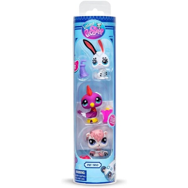 Littlest Pet Shop Trio In Tube (Series 2) Park Pets 3 Pack Figures with Virtual Code