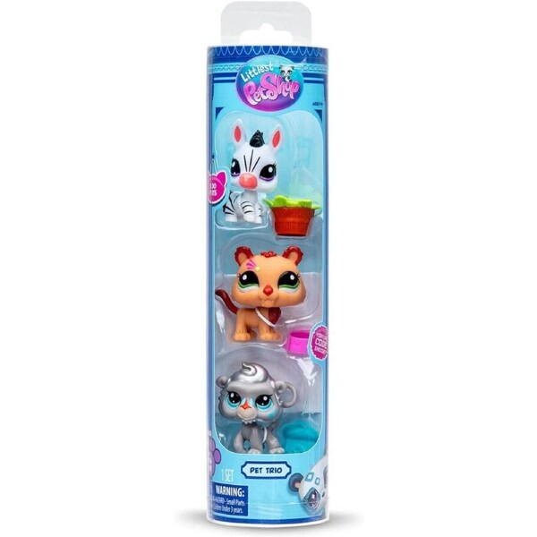 Littlest Pet Shop Trio In Tube (Series 2) Zoo Pets 3 Pack Figures with Virtual Code