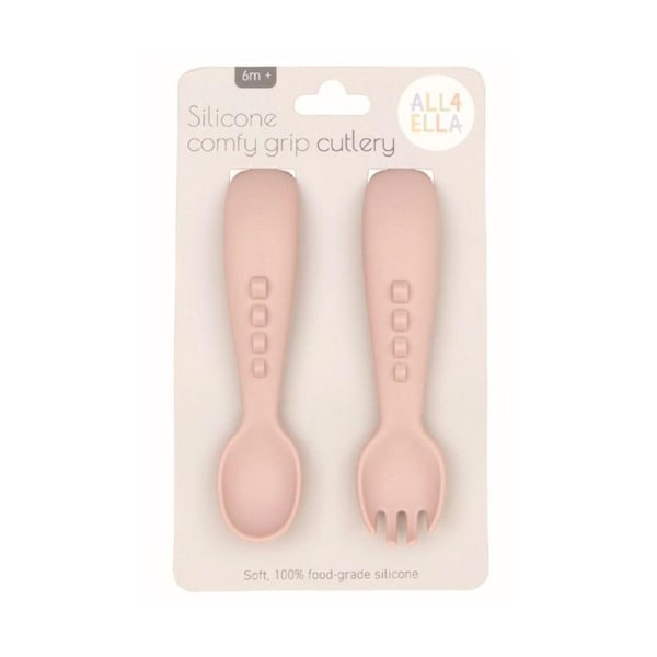 Dusty Pink Silicone Cutlery Set