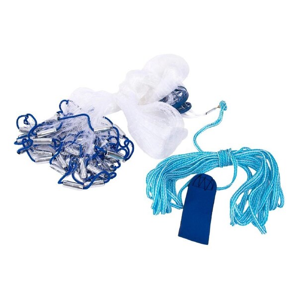 3m Nylon Fishing Cast Net – Quick Throw Mesh with Chain Weights ...