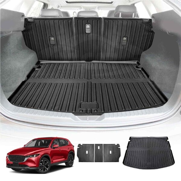 Boot Liner Back Seat Protector for Mazda CX5 CX-5 2022-2025 All Weather Heavy Duty Cargo Car Trunk Kick Mats