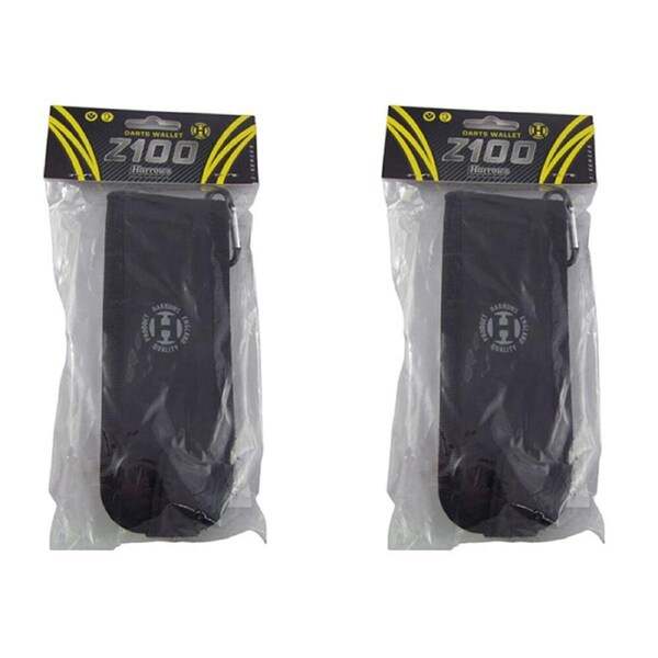 2PK Harrows Z100 Darts Wallet Case Secure Storage Pocket 17x6.5cm Black
