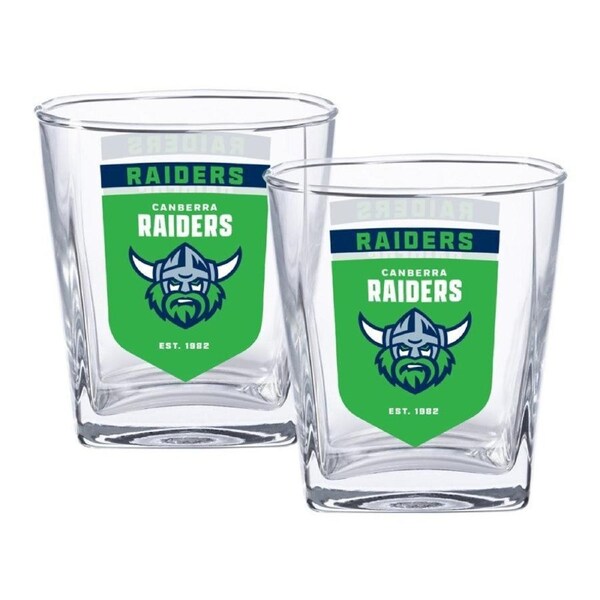 NRL Spirit Glass Set - Canberra Raiders - 250ml Cup - Set Of Two