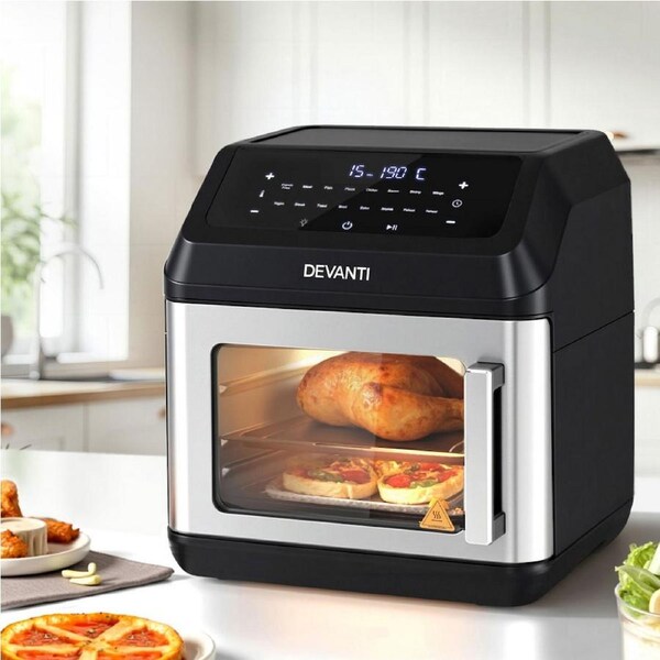Devanti Air Fryer 13L LCD Fryers Oven Black