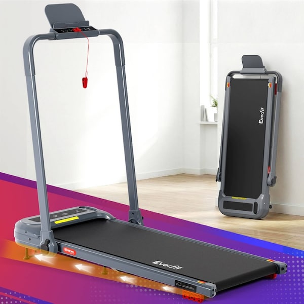 Everfit 9% Incline Treadmill 40cm Belt 3 in 1 Walking Pad Foldable Under Desk with Handle Grey